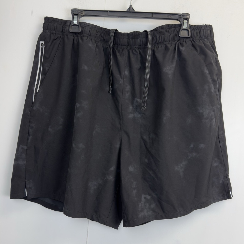 Men's Black Smoke Print MEMBERS MARK Work it Out Shorts XXL